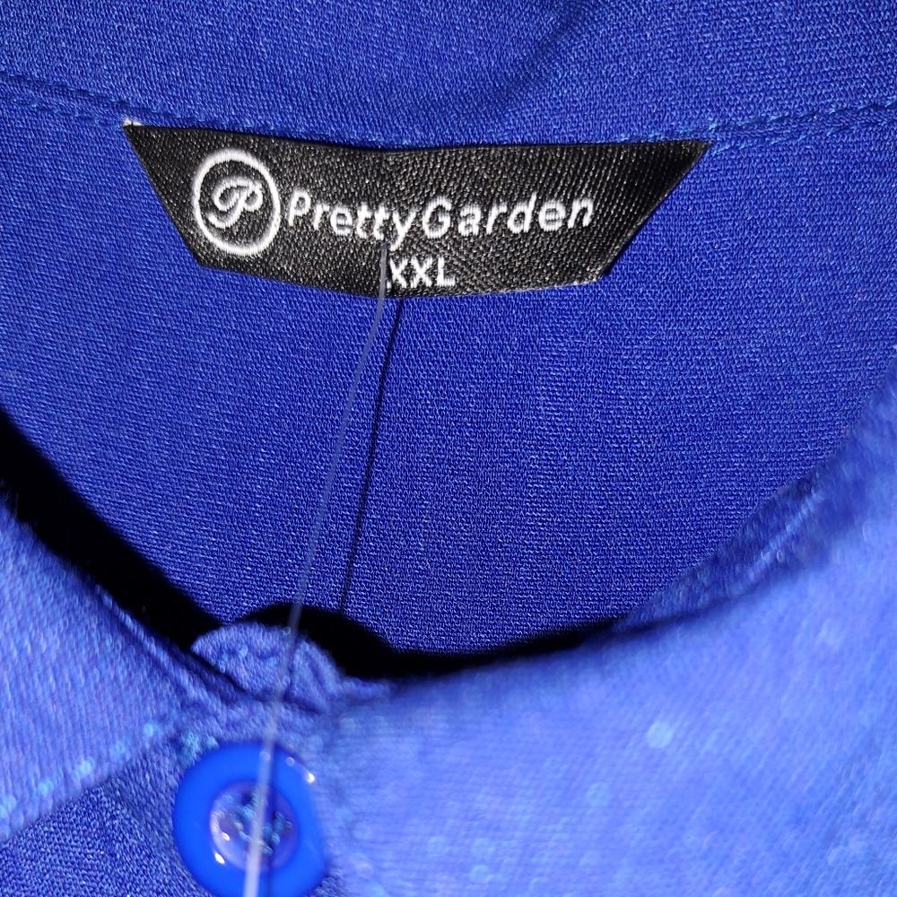 Elegant Blue Maxi Dress with Lace Trim - Picture 2 of 8